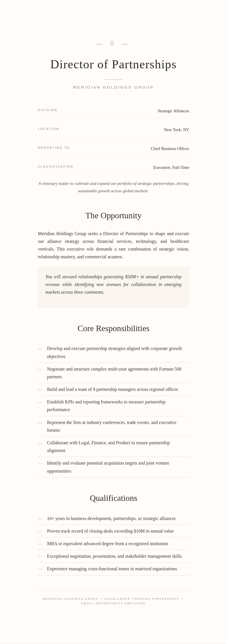 Elegant sophisticated job description